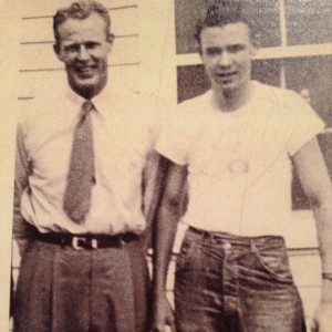 To add some good 1950s winning karma, here is a photo of Bud with my old  boss and friend Fred Turner, later publisher of the McAlester News-Capital. (Photo courtesy his niece, Holly Hefton).