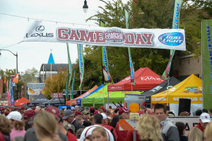 A crowded Campus Corner before the OU-Texas Tech game.