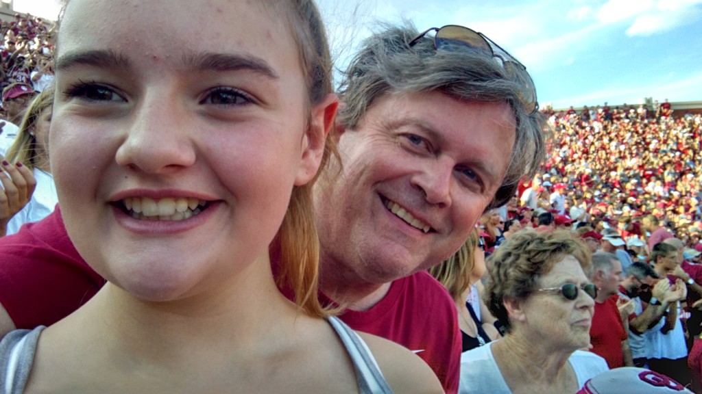 Hannah and Mike enjoy the Sooner victory.